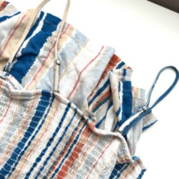 Roxy Striped Sundress | Smocked Bodice & Adjustable Straps | Size L - Picture 2 of 7